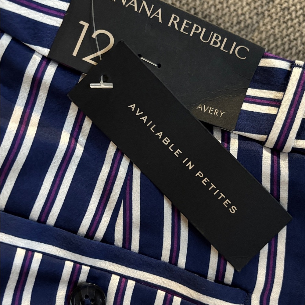 Banana Republic Blue and White Striped Shirt, Size:12, available in Petites - Picture 11 of 11